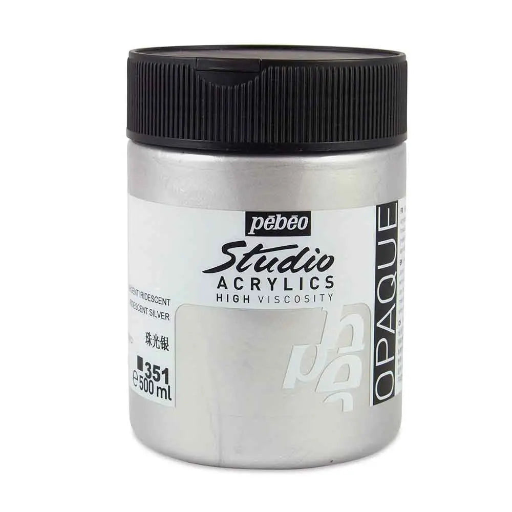 Pebeo Studio Iridescent Acrylic Paints / Colours High Viscosity 500ml (Loose) Pebeo